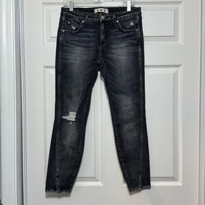 AMO Twist Vixen Destroy Distress Faded Black Jeans Revolve Anthropologie Size 29